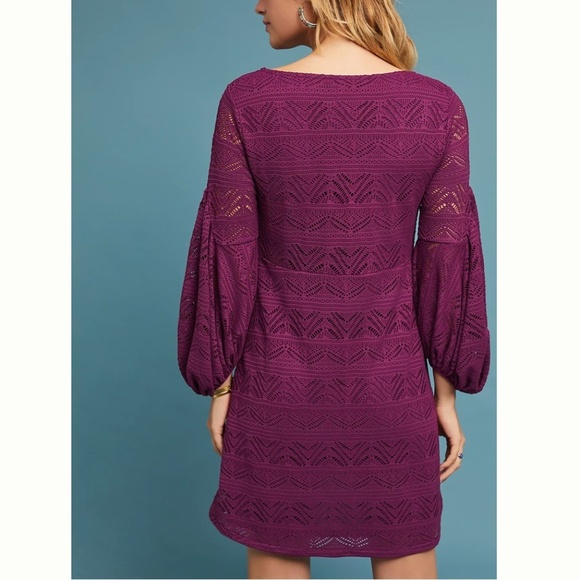 Anthropologie Purple Long Sleeve Dress - Picture 3 of 13
